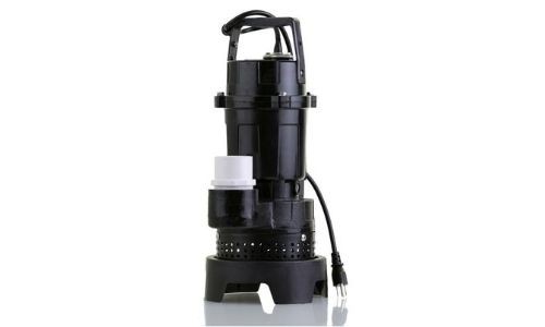 Submersible pump with black plastic casing and attachments for effective water removal by A & W Plumbing and Heating, Inc.